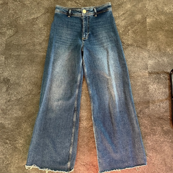 Zara soft (S) wide-leg jeans, with stretch, EUC. - Picture 1 of 14